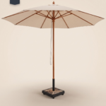 مظلة خشب طبيعي – قماش كلارو - NATURAL WOOD UMBRELLA