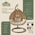 ⁦TOSCANA Outdoor Hanging Swing⁩ - الصورة ⁦2⁩